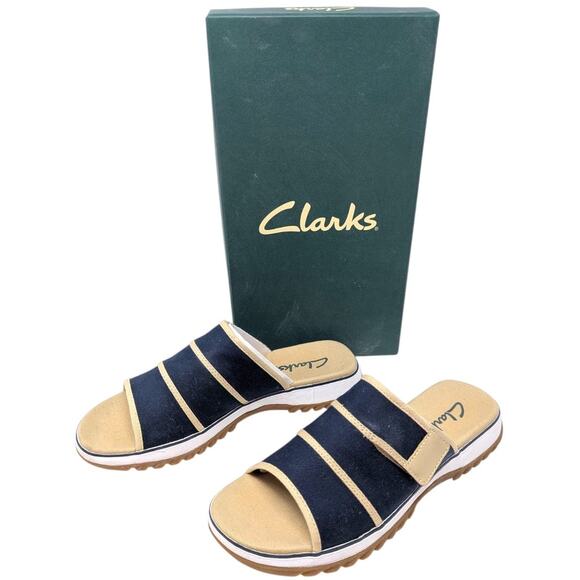 Clarks Women’s Halley SMU Navy Slide Sandals Size 8 M  New in Box - Picture 3 of 5